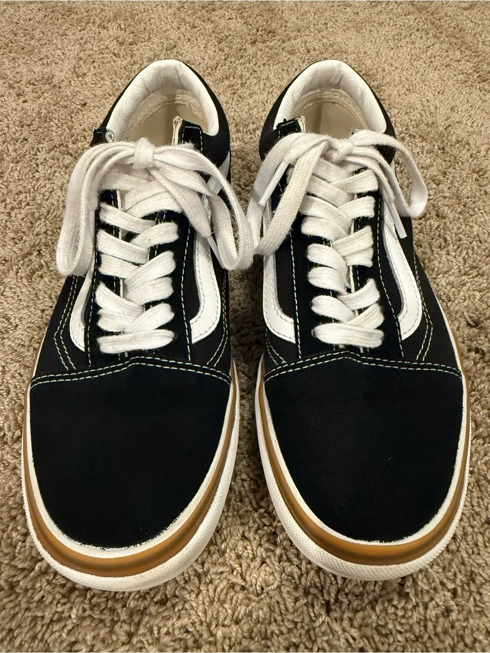 Vans Old Skool Stackform Platform Sneakers Black White Gum Women’s Size 8